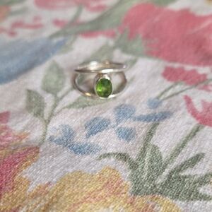 Elegant Silver Ring Peridot Gemstone